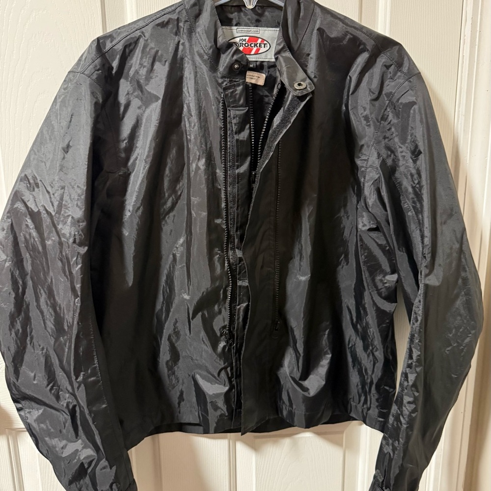 Joe Rocket Black Motorcycle Jacket Liner Full-Zip Windbreaker Men’s Med Grunge